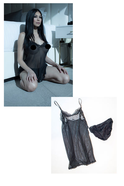 Heather Vahn - Black Slip and Panties