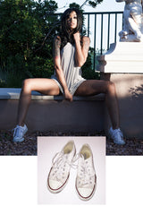 Raylin Joy Converse Sneakers from her shoot with Striplv Magazine